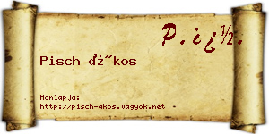 Pisch Ákos névjegykártya